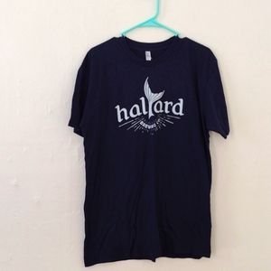 American Apparel Navy T-Shirt Hallard Brewing Co Size L
